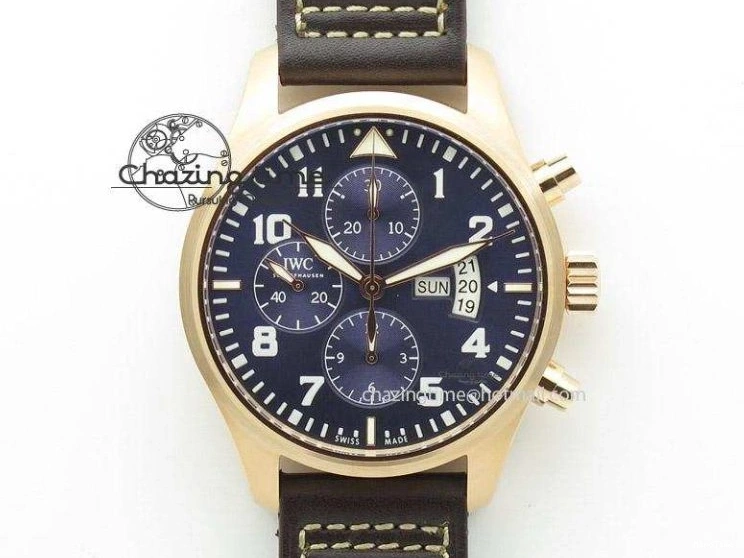 MIROTIME 0319 Bright Pilot Chrono SS AZF 1:1 Best Edition Green Dial on Brown Leather Strap A 7059